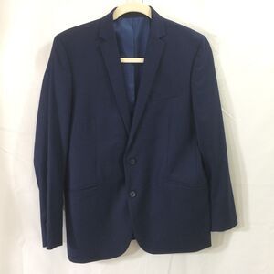 Kenneth Cole Reaction Navy Blazer Men's 44L Techni-Cole 2 Btn Sport Coat Office